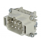 HDC connector, contact insert, 6-pin male